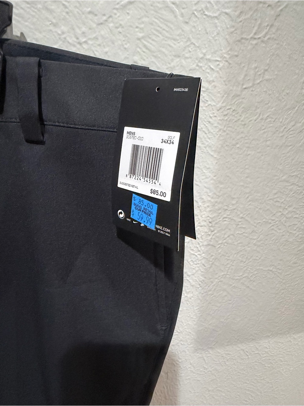 Nike Men's Black Dress Golf Pants - Slim Straight Size 34x34 NWT - Picture 3 of 5